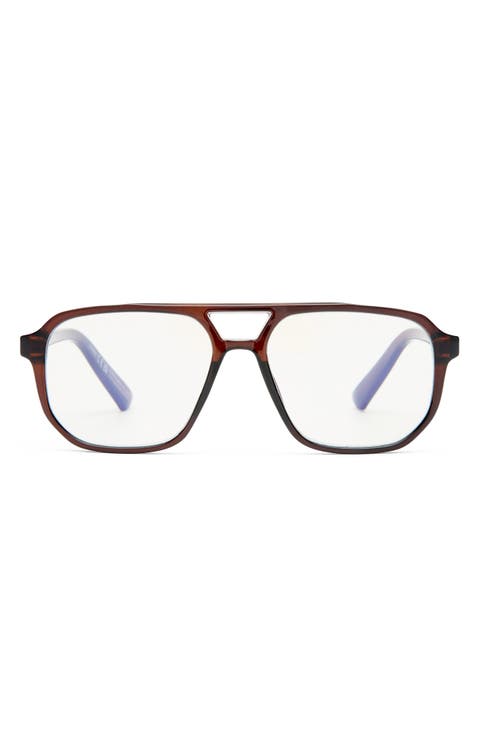 The Atticus 53mm Aviator Blue Light Blocking Reading Glasses