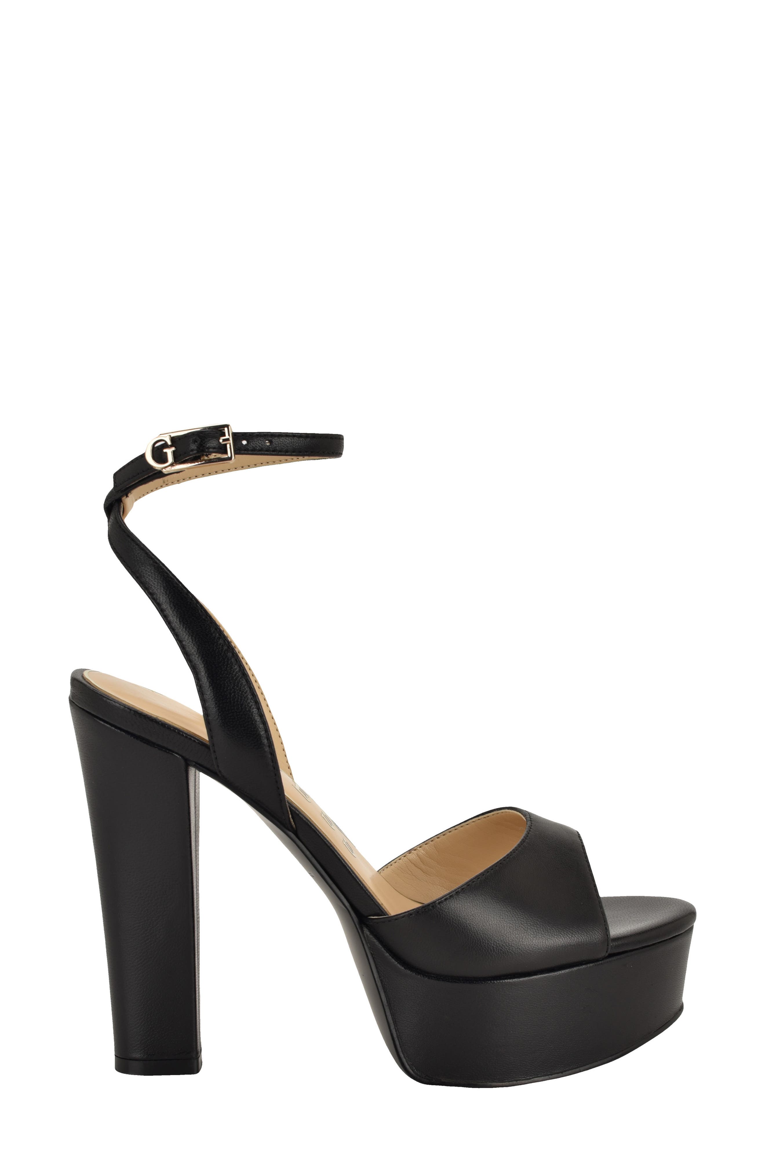 GUESS Hitten Ankle Strap Platform Sandal, Alternate, color, Black