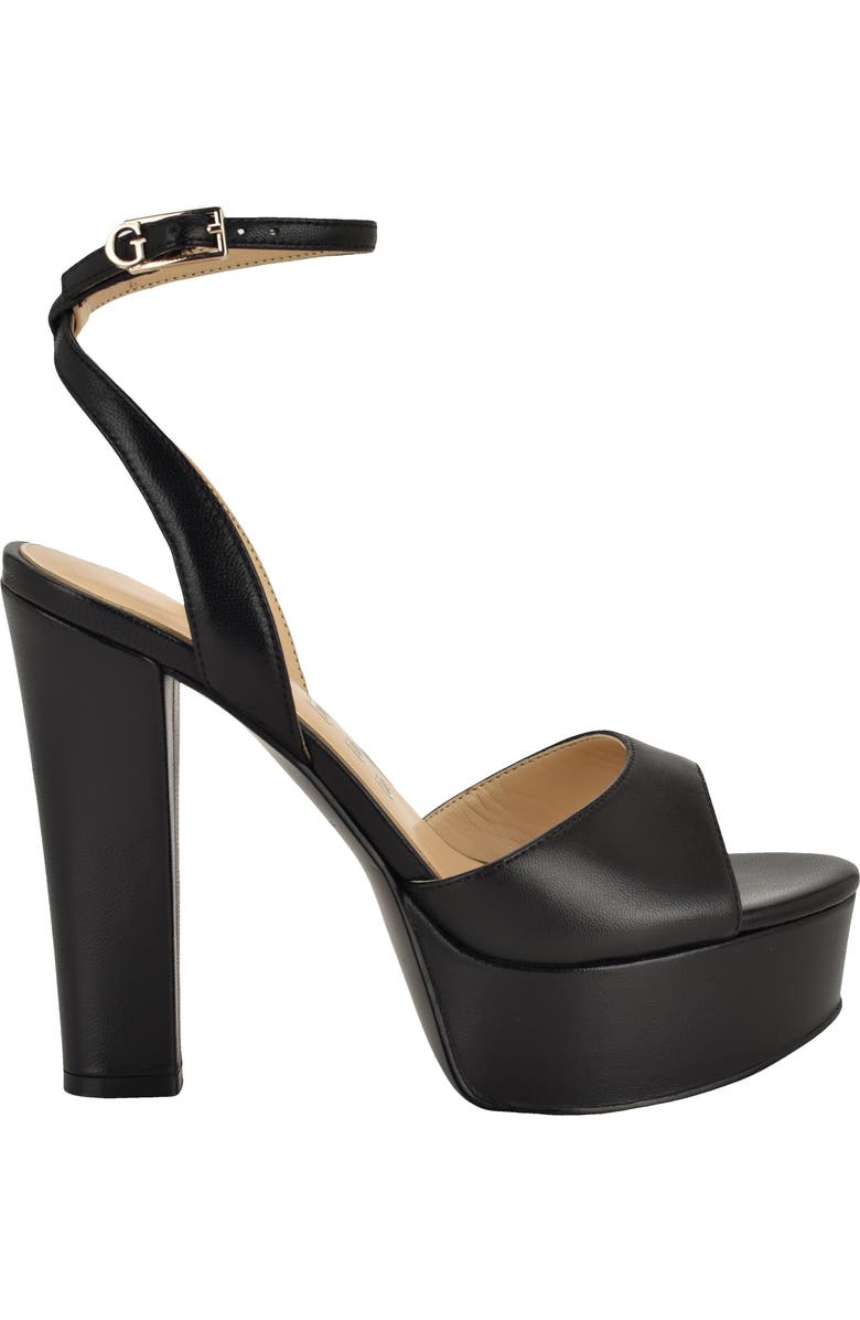 GUESS Hitten Ankle Strap Platform Sandal, Alternate, color, Black