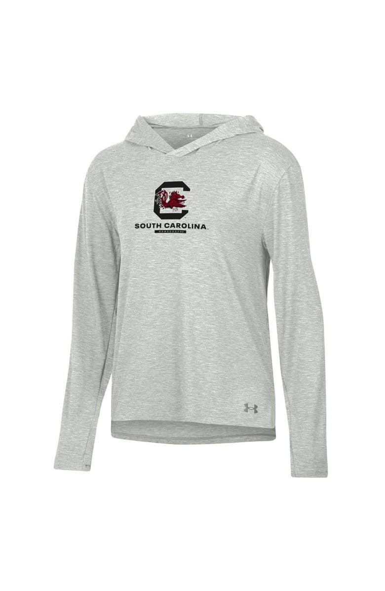 Under Armour Women's Under Armour Heather Gray South Carolina Gamecocks Breezy Long Sleeve Hoodie T-Shirt, Alternate, color, Heather Gray