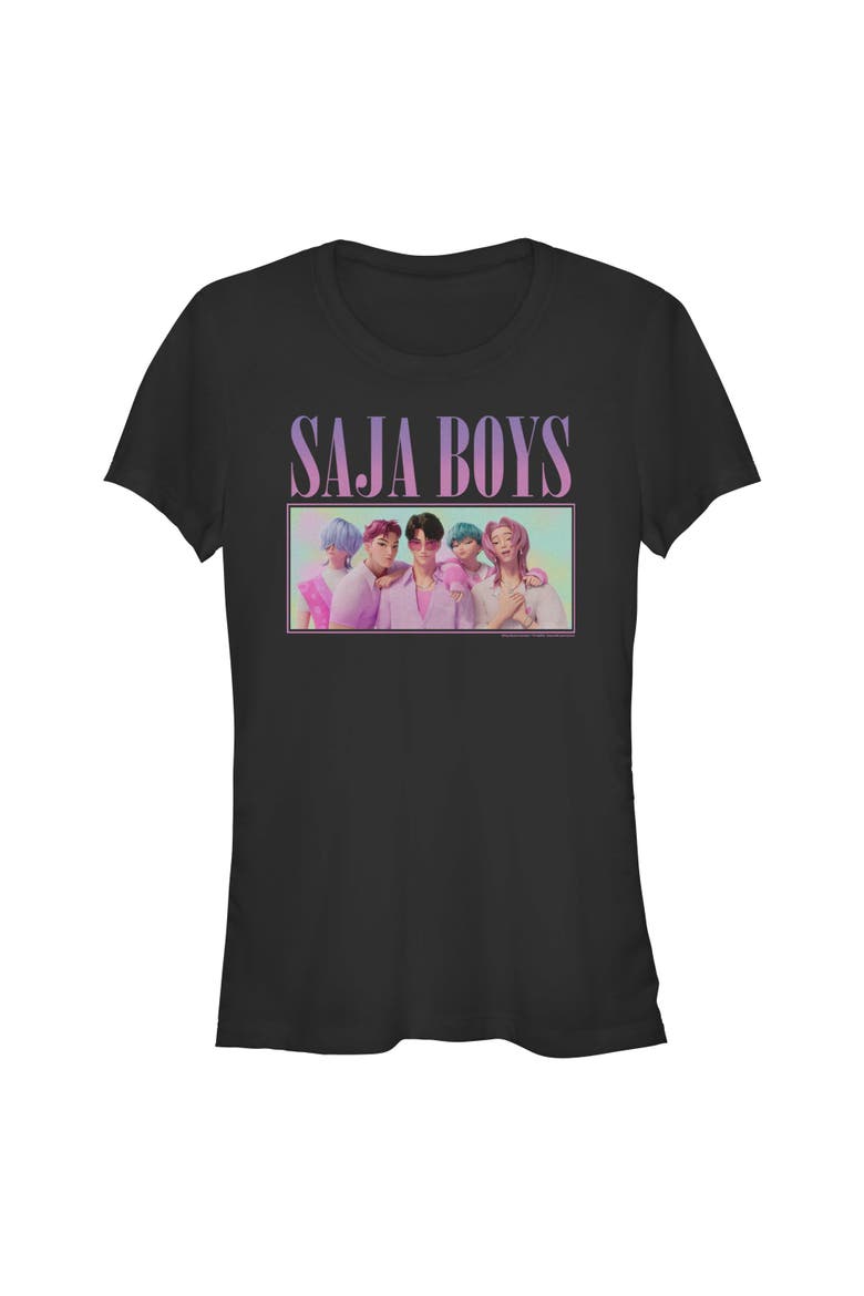 Juniors KPop Demon Hunters Saja Boys Group Shot T Shirt, Main, color, Black