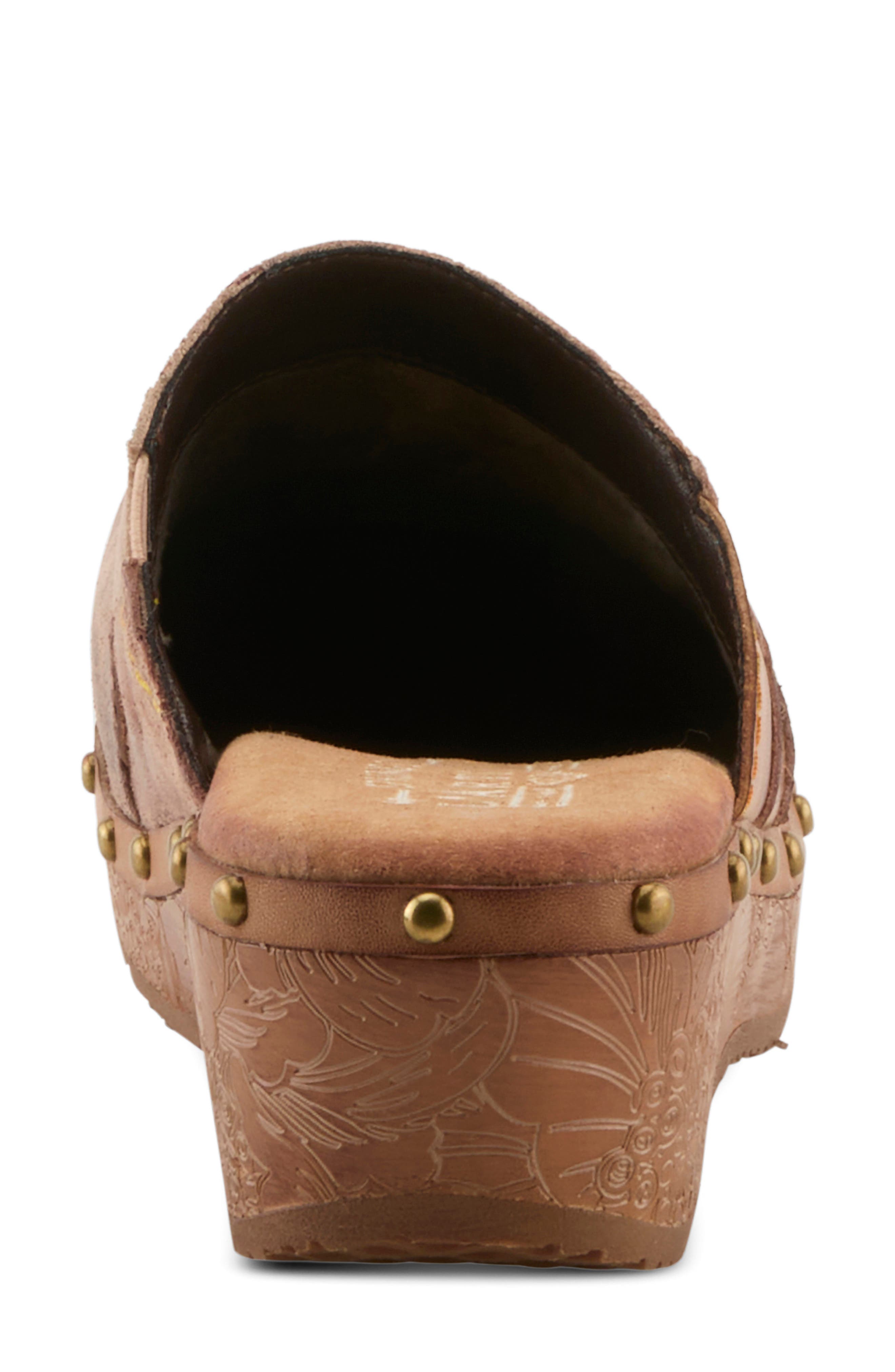 Olympe Leather Clog, Alternate, color, TAN MULTI