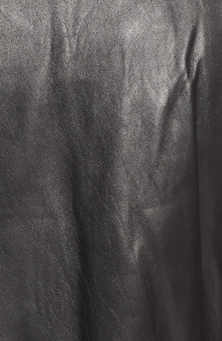 Cole Haan Lambskin Leather Car Coat, Alternate, color, 