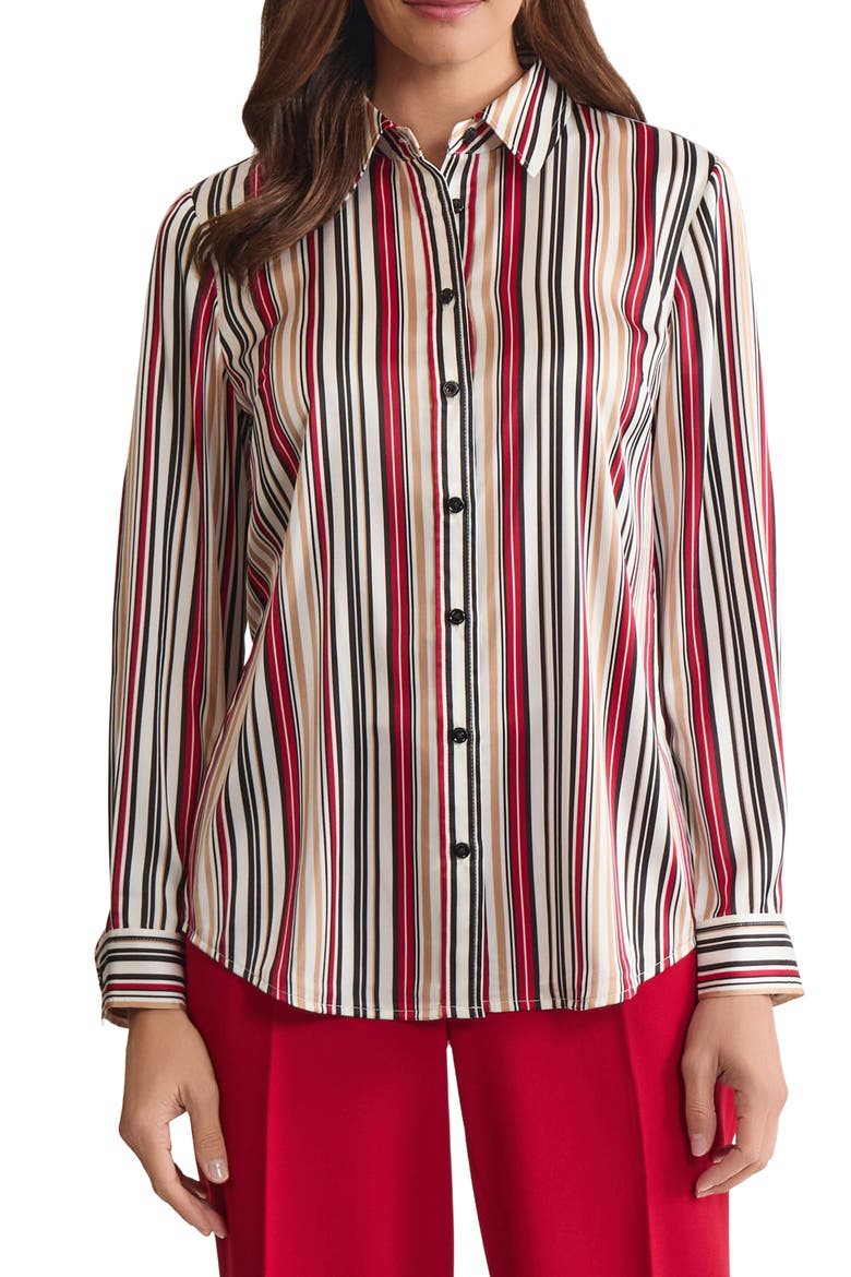 Stripe Button-Up Shirt, Main, color, VANILLA ICE MULTI