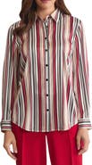 KASPER Stripe Button-Up Shirt