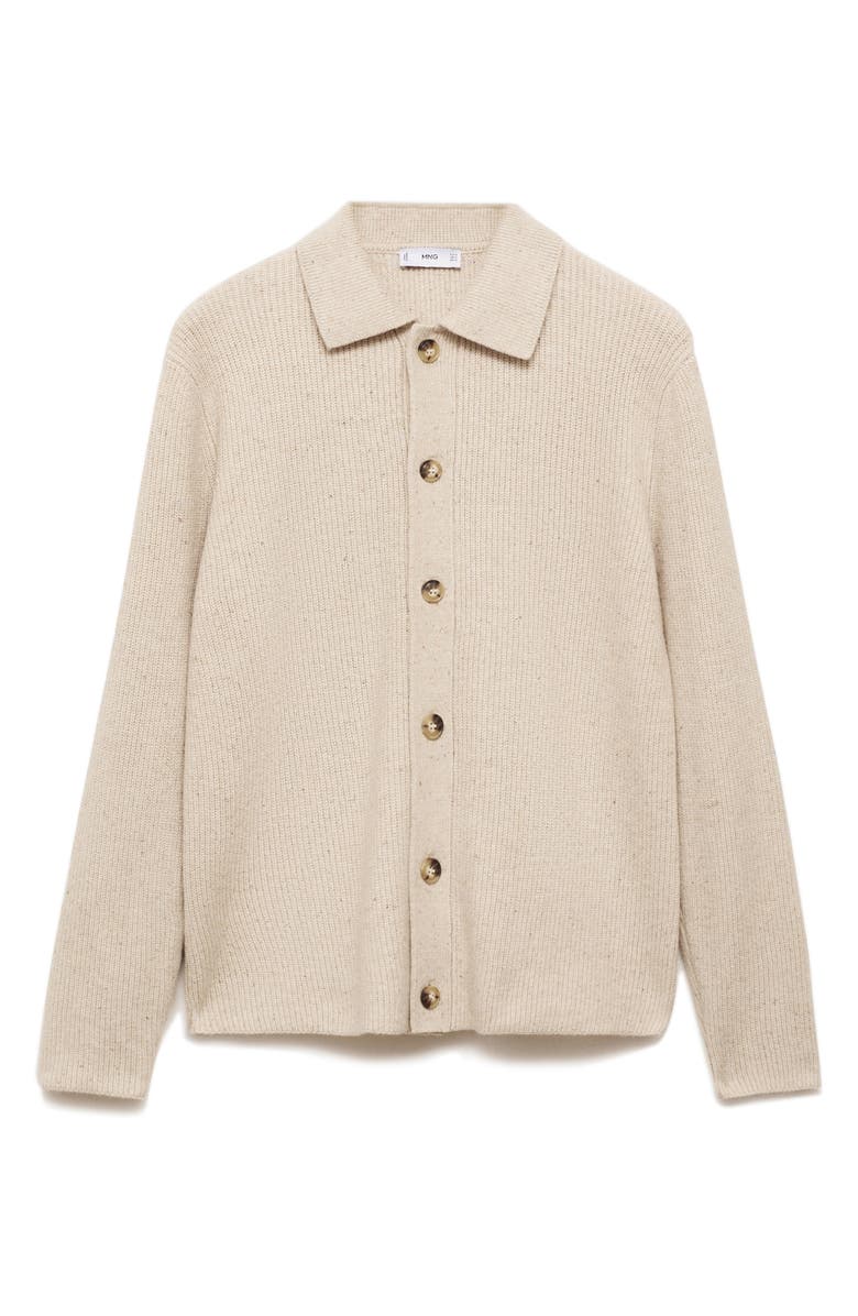 MANGO Button-Up Rib Cardigan, Alternate, color, 