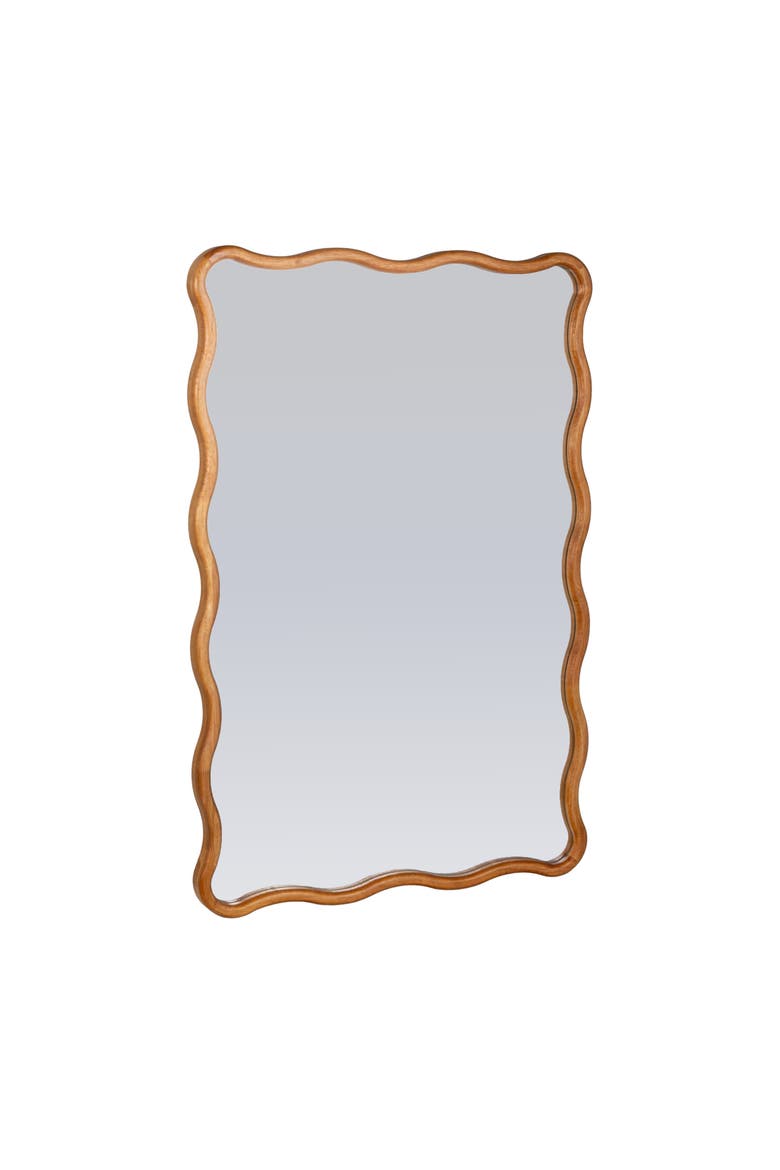 Wavy Mirror with Scalloped Frame, Main, color, Natural