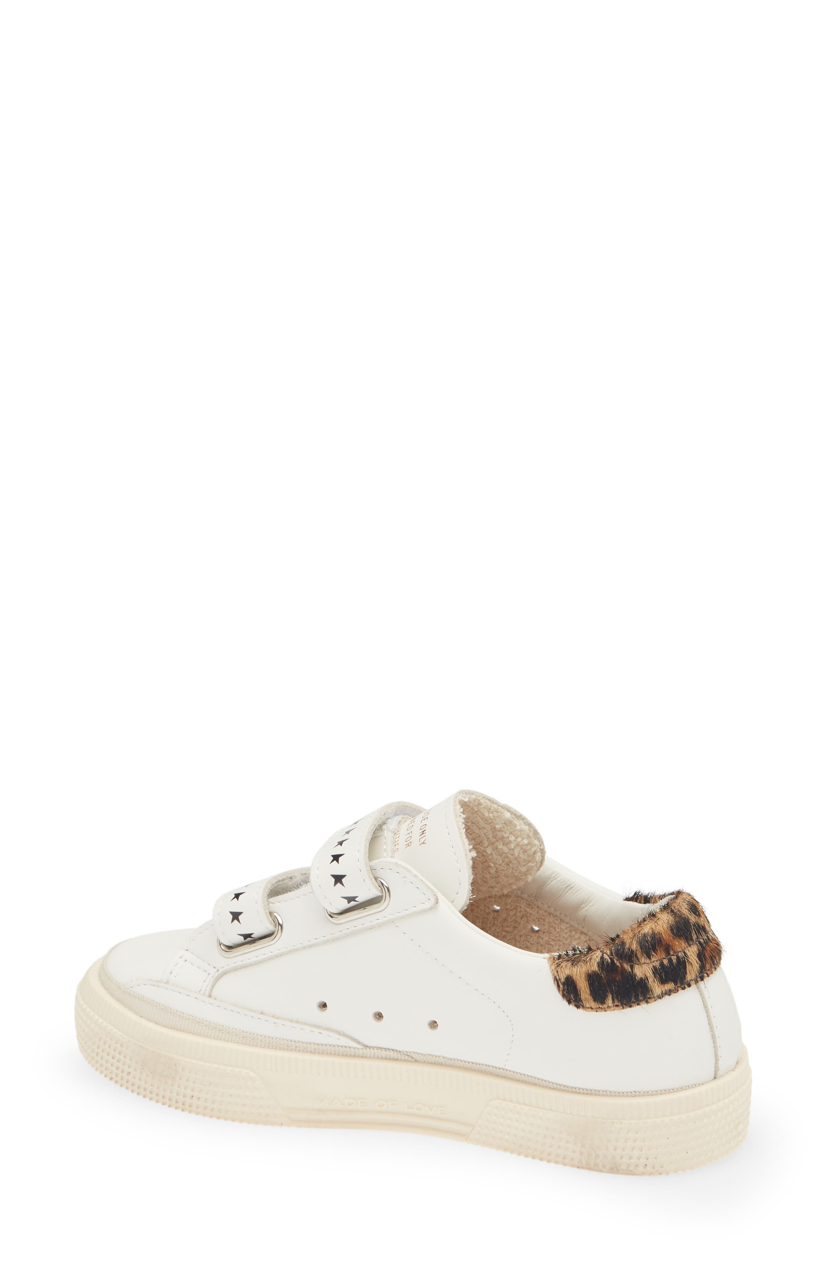 Kids' May Sneaker, Alternate, color, WHITE/ PLATINUM/ LEOPARD