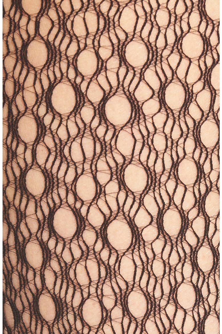 Open Weave Knee Socks, Alternate, color, BLACK