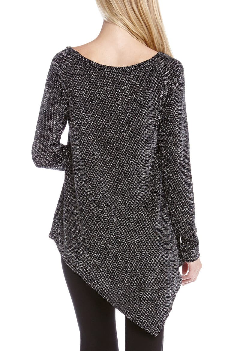 Asymmetrical Hem Sparkle Knit Top, Alternate, color, BLACK