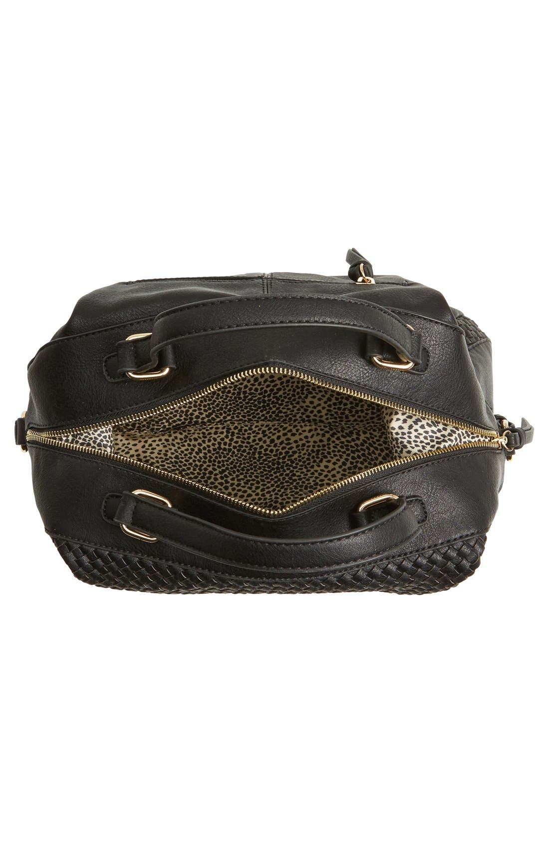 Sole Society 'Paxley' Woven Faux Leather Satchel, Alternate, color, 