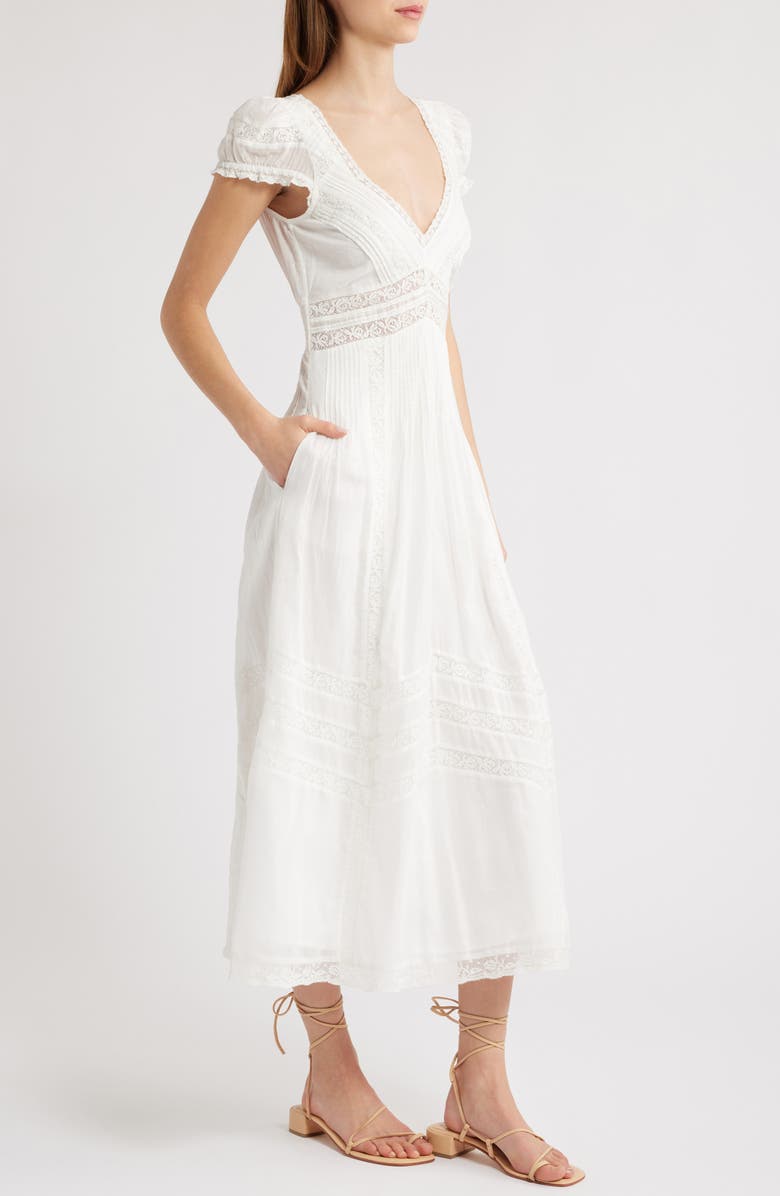 LoveShackFancy Suvi Lace Trim Cocktail Dress, Alternate, color, 