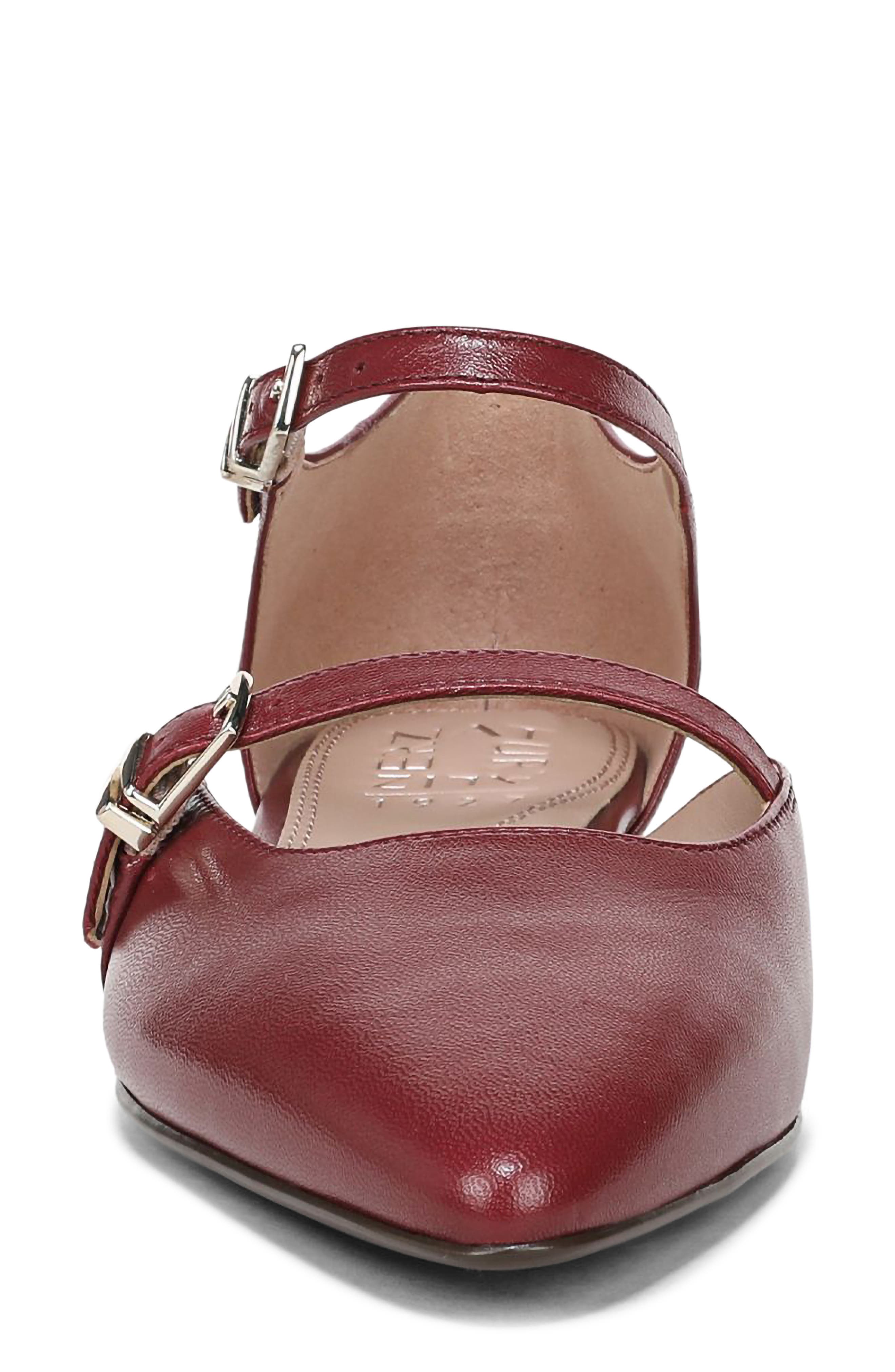 Naturalizer Harmony Ankle Strap Pointed Toe Flat, Alternate, color, Cranberry Red