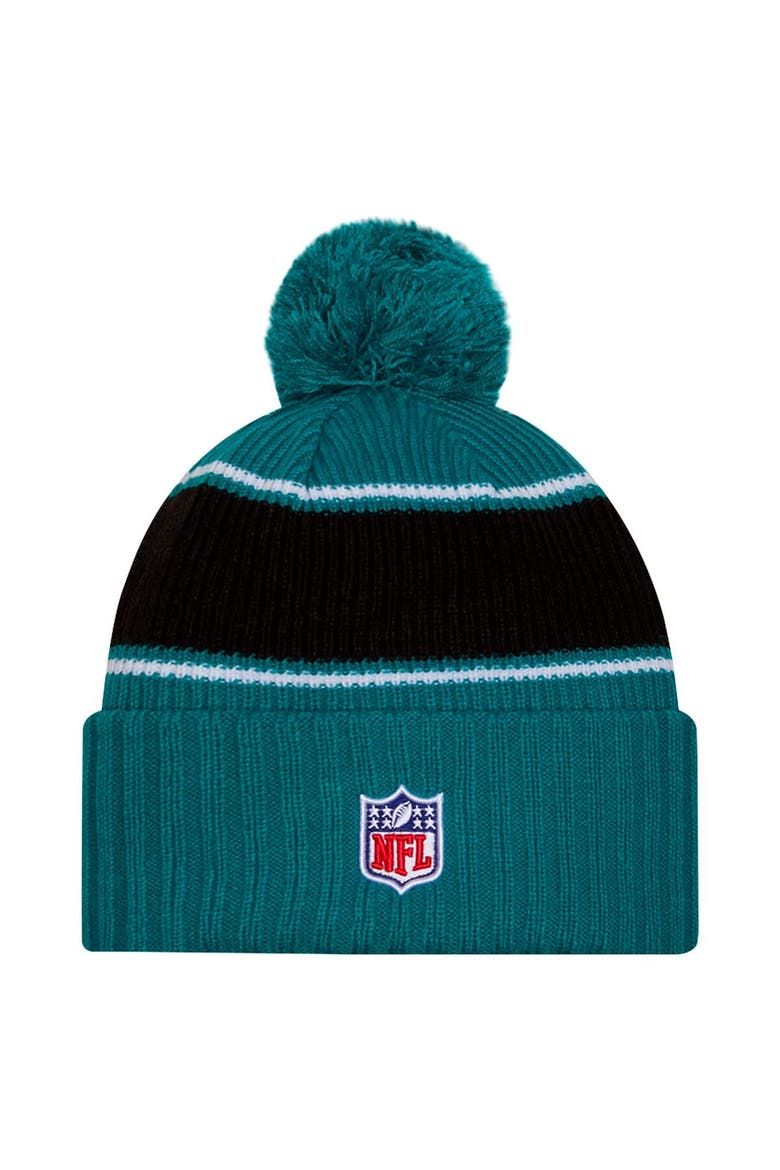 Men's New Era Teal Jacksonville Jaguars 2024 Sideline Cuffed Knit