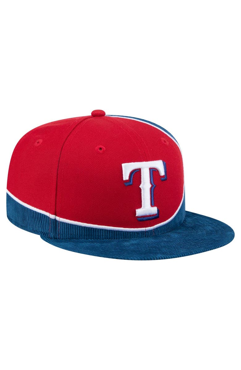 New Era Men's New Era Royal/Red Texas Rangers Retro Split Corduroy Snapback Hat, Alternate, color, Royal