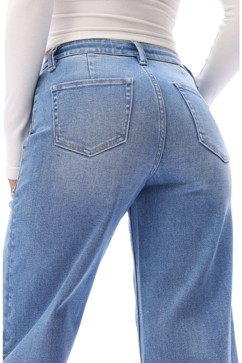 Drawstring High Waist Ankle Wide Leg Jeans, Alternate, color, MEDIUM BLUE