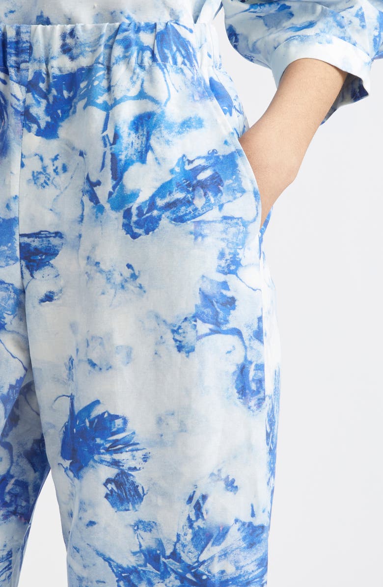 Lafayette 148 New York Perry Pants, Alternate, color, Blue Oasis Multi