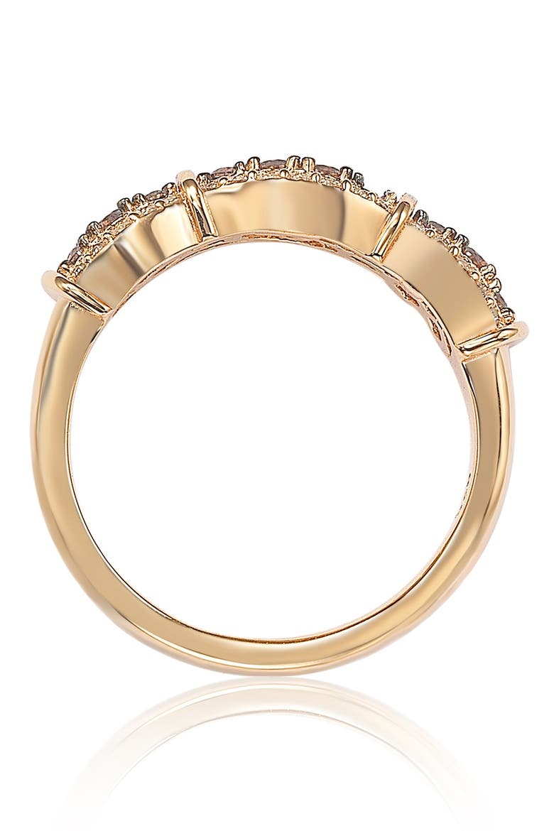 Pavé Cubic Zirconia Station Ring, Alternate, color, BROWN