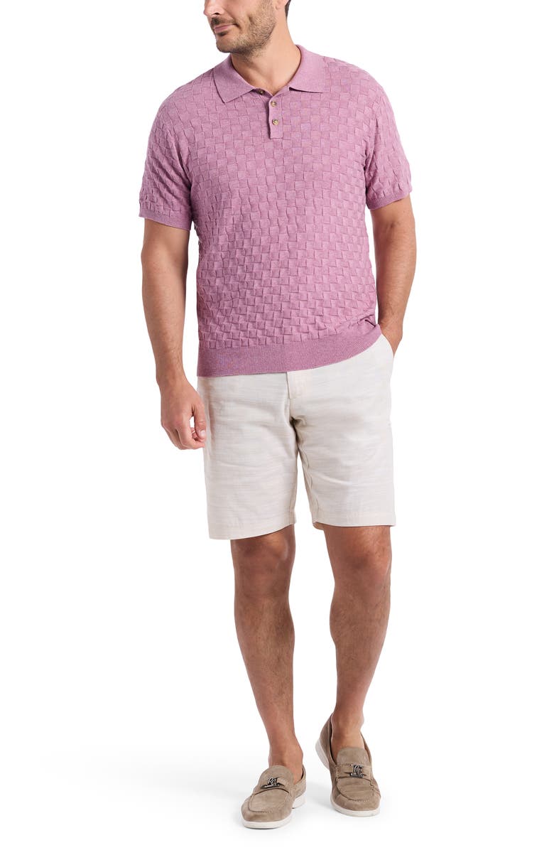 Robert Graham Hampson Cotton Polo Sweater, Alternate, color, Light Pink