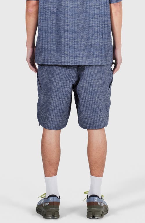 Pleasures Oval Tactical Cargo Shorts In Blue