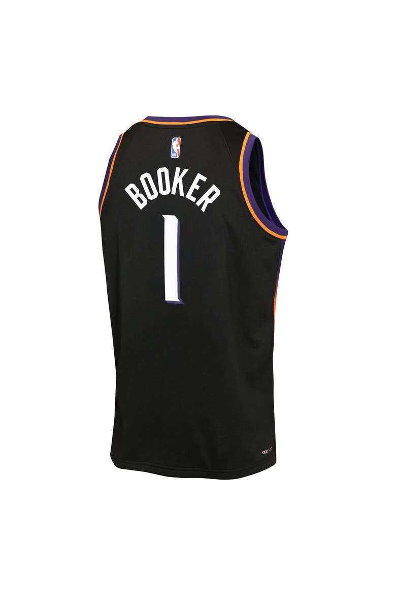 Youth Jordan Brand Devin Booker Black Phoenix Suns Swingman Jersey - Statement Edition, Alternate, color, Black