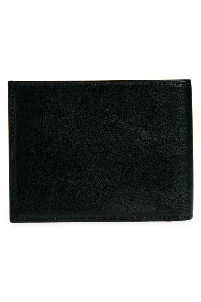 ID Flap Leather Wallet, Alternate, color, BLACK