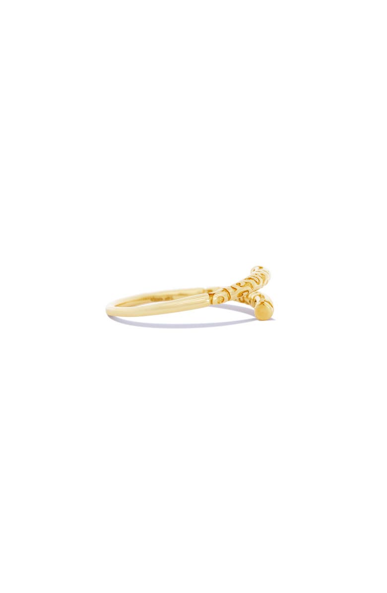 The Lovery Fine Jewelry Carved Gold Bypass Ring, Alternate, color, Yellow Gold