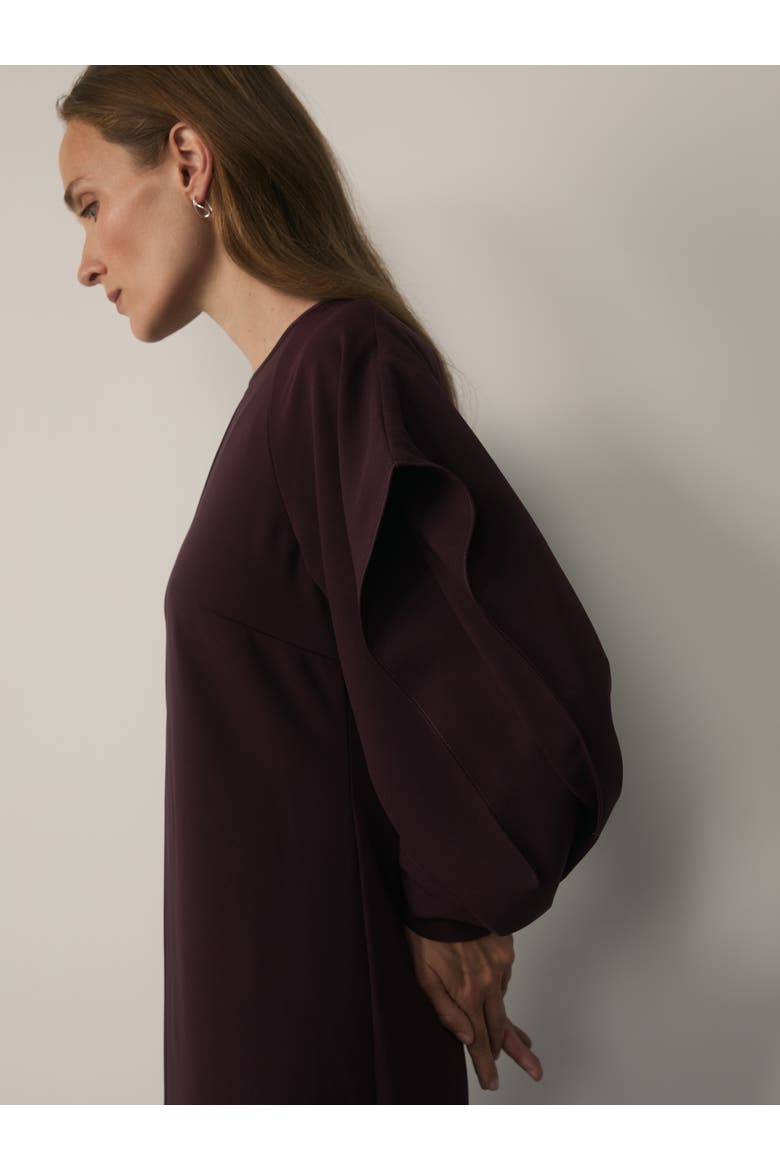 Asti Long Sleeve Midi Crepe Dress, Alternate, color, Purple