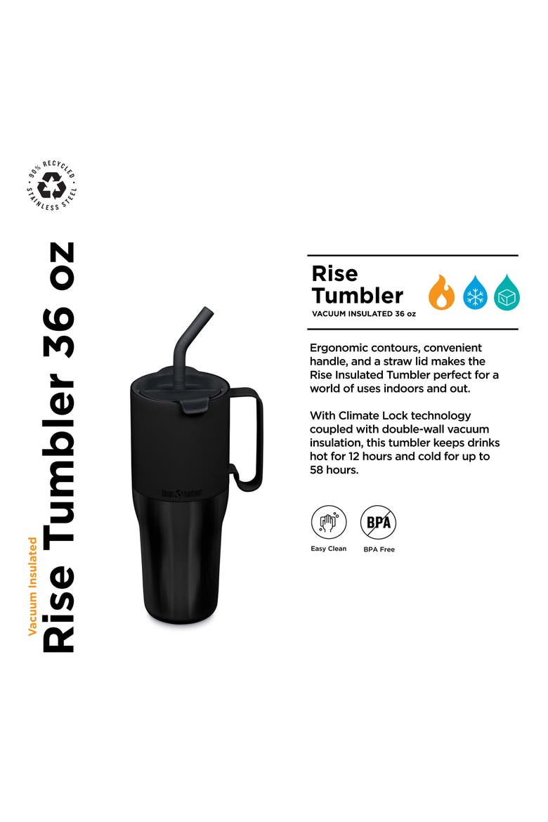 36oz Rise Insulated Tumbler with Straw Lid, Alternate, color, Black