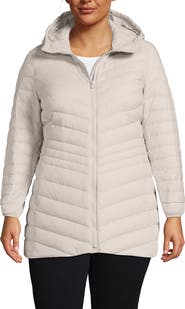 Lands' End Plus Size Wanderweight Packable Down Long Jacket