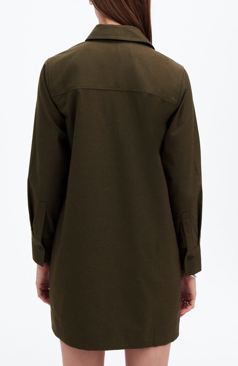 Madewell Twill Mini Shirtdress, Alternate, color, Dark Olive Melange