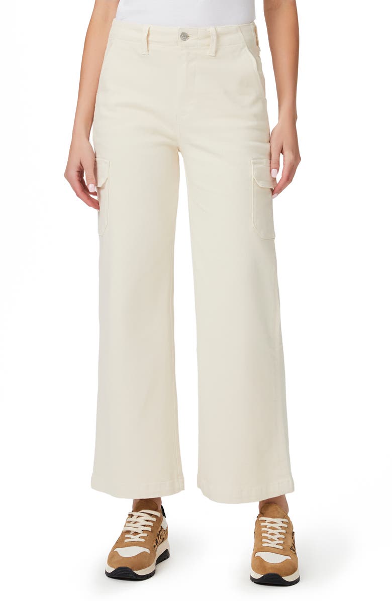 PAIGE Carly High Waist Ankle Wide Leg Cargo Pants, Main, color, Quartz Sand