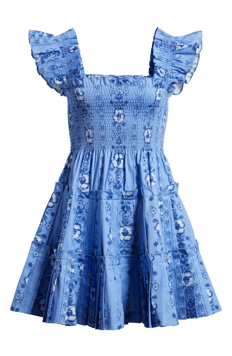 Hill House Home The Smocked Nap Minidress, Alternate, color, Arcadia Border Blue