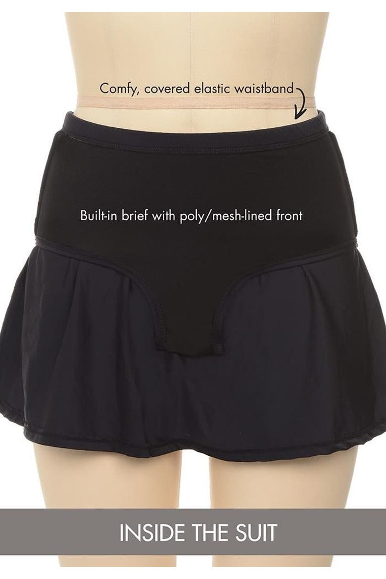 Chlorine Resistant A-Line Swim Skirt, Alternate, color, Fluorescent Pink