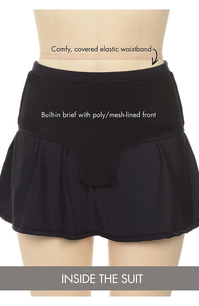 Swimsuits for All Chlorine Resistant A-line Swim Skirt, Alternate, color, Black