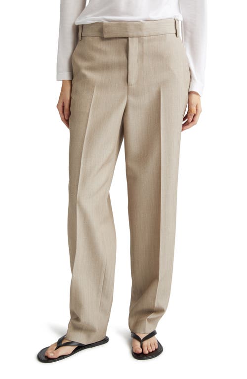 Partow Morrison Straight Leg Virgin Wool Pants In Oat