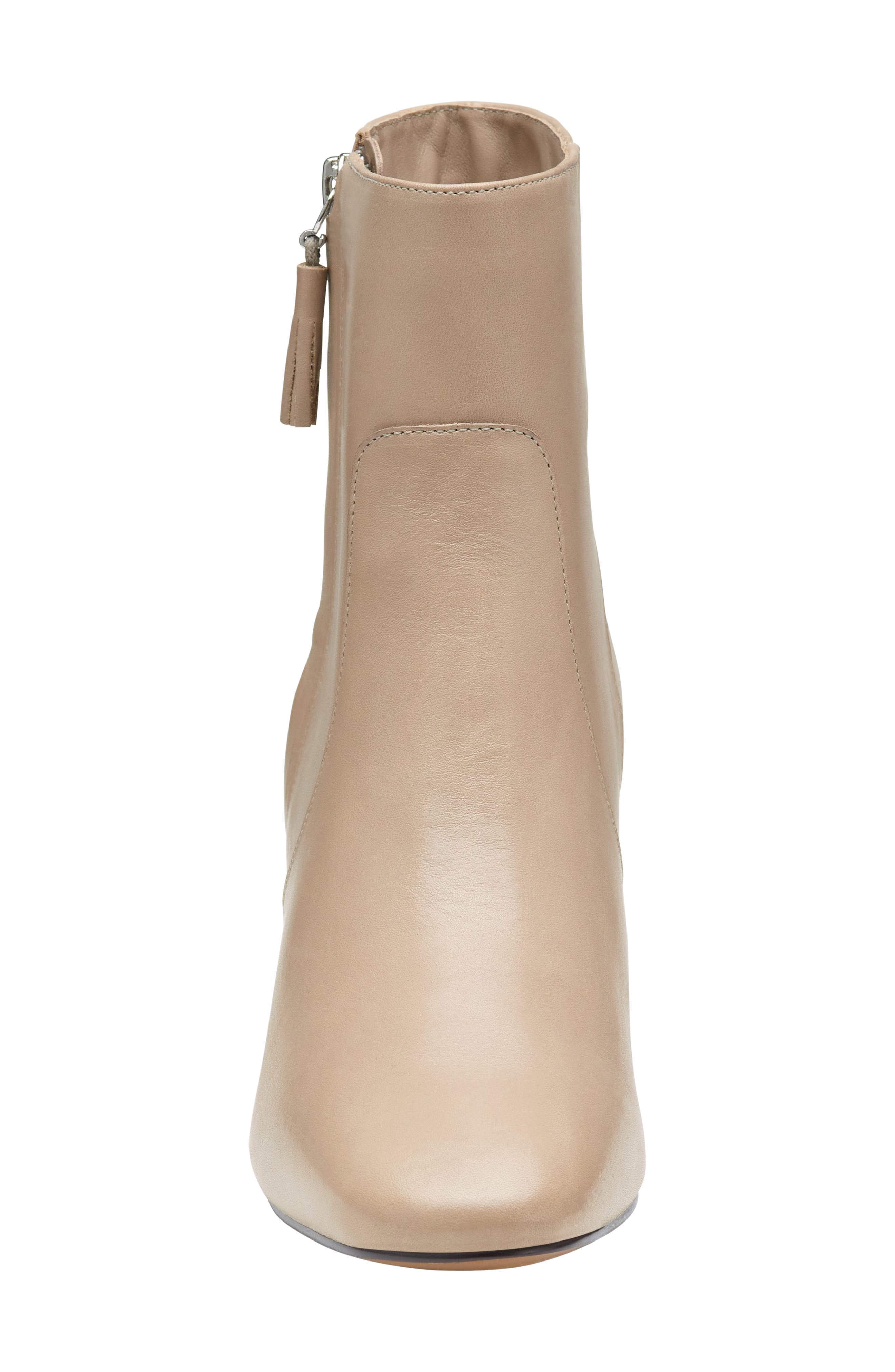Johnston & Murphy Eleanor Block Heel Bootie, Alternate, color, Beige Calfskin