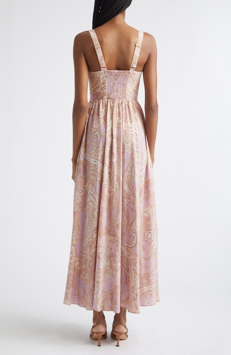 L'AGENCE Rosette Paisley Print Maxi Dress, Alternate, color, Mv/ Mt Trad Paisley