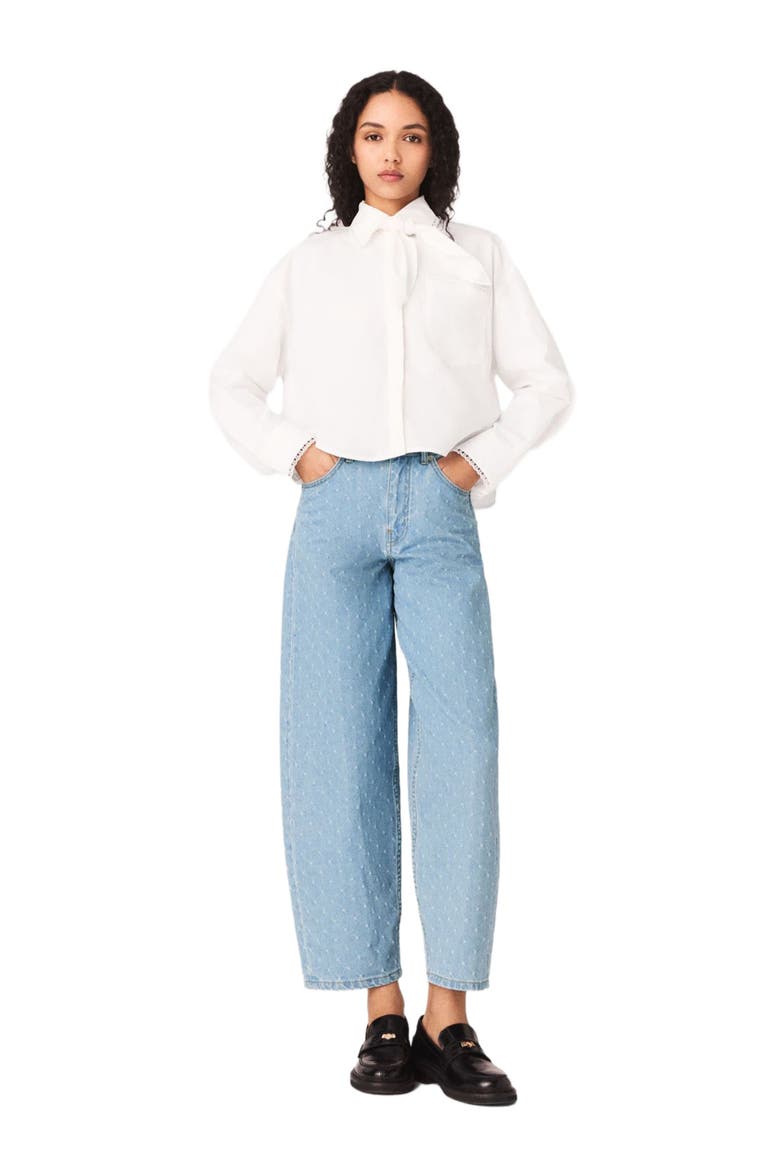 Textured balloon jeans, Alternate, color, Blue sky