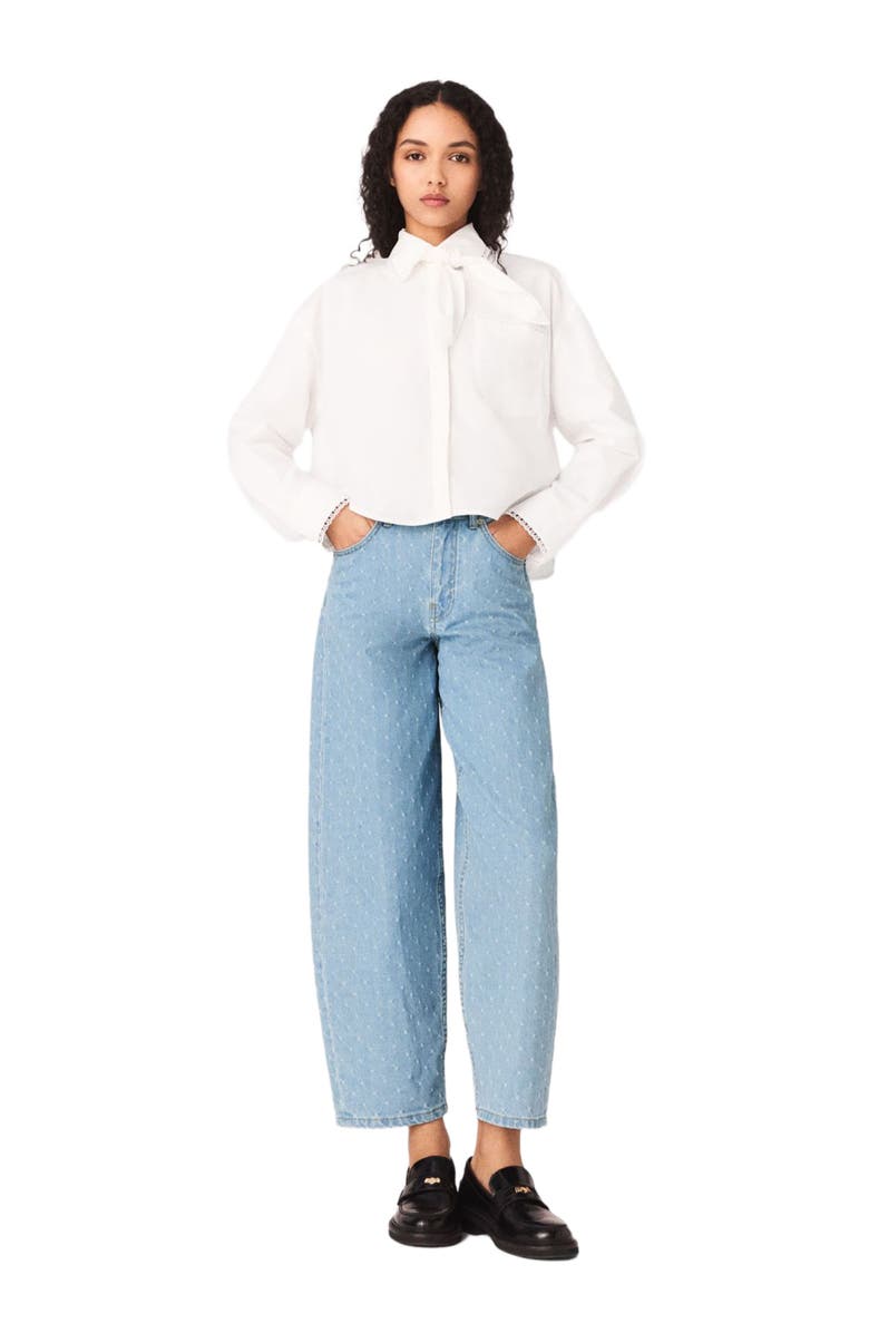 maje Textured balloon jeans, Alternate, color, Blue Sky