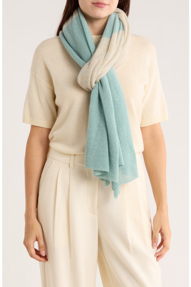 Colorblock Lambswool & Angora Blend Knit Scarf, Main, color, BAT BLUE