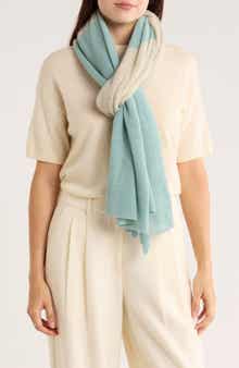 Portolano Colorblock Lambswool & Angora Blend Knit Scarf