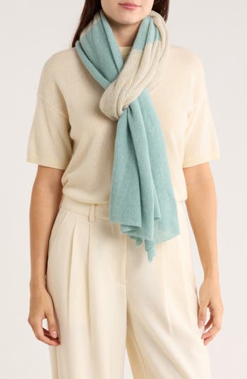 Portolano Colorblock Lambswool & Angora Blend Knit Scarf