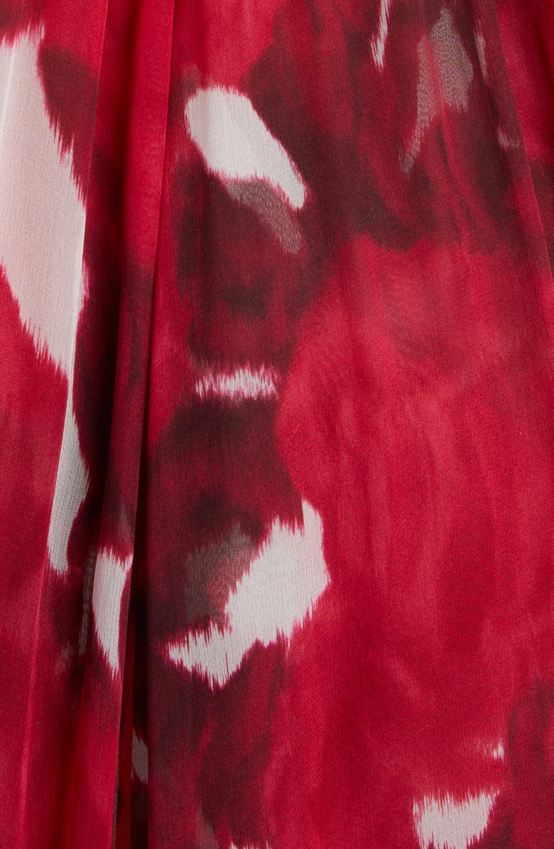 Valentino Garavani Rose Print Off the Shoulder Chiffon Gown, Alternate, color, 