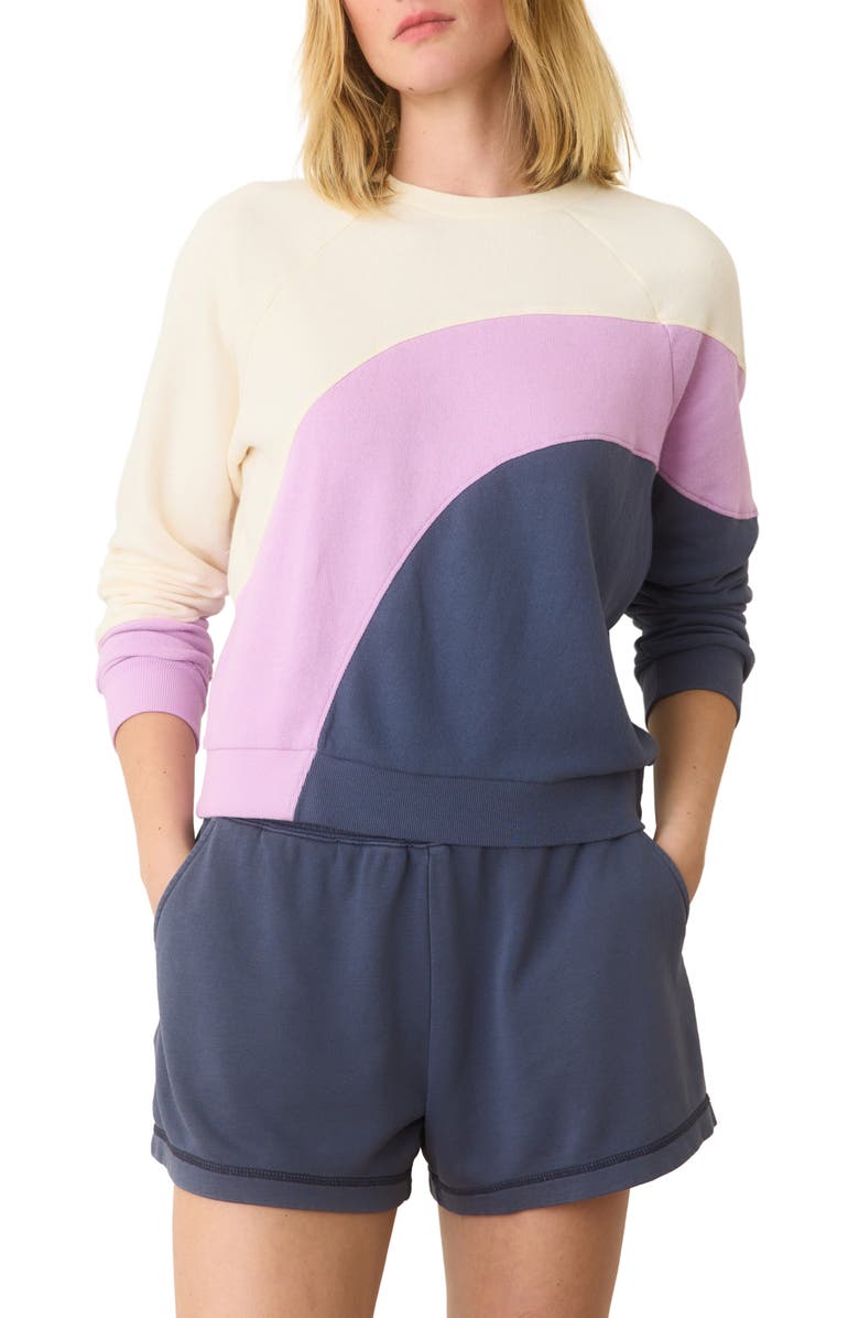 Marine Layer Colorblock Cotton Terry Sweatshirt, Main, color,