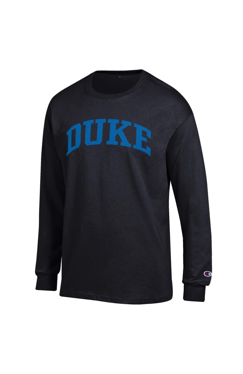 Champion Men's Champion Black Duke Blue Devils Basic Arch Long Sleeve T-Shirt, Alternate, color, Black