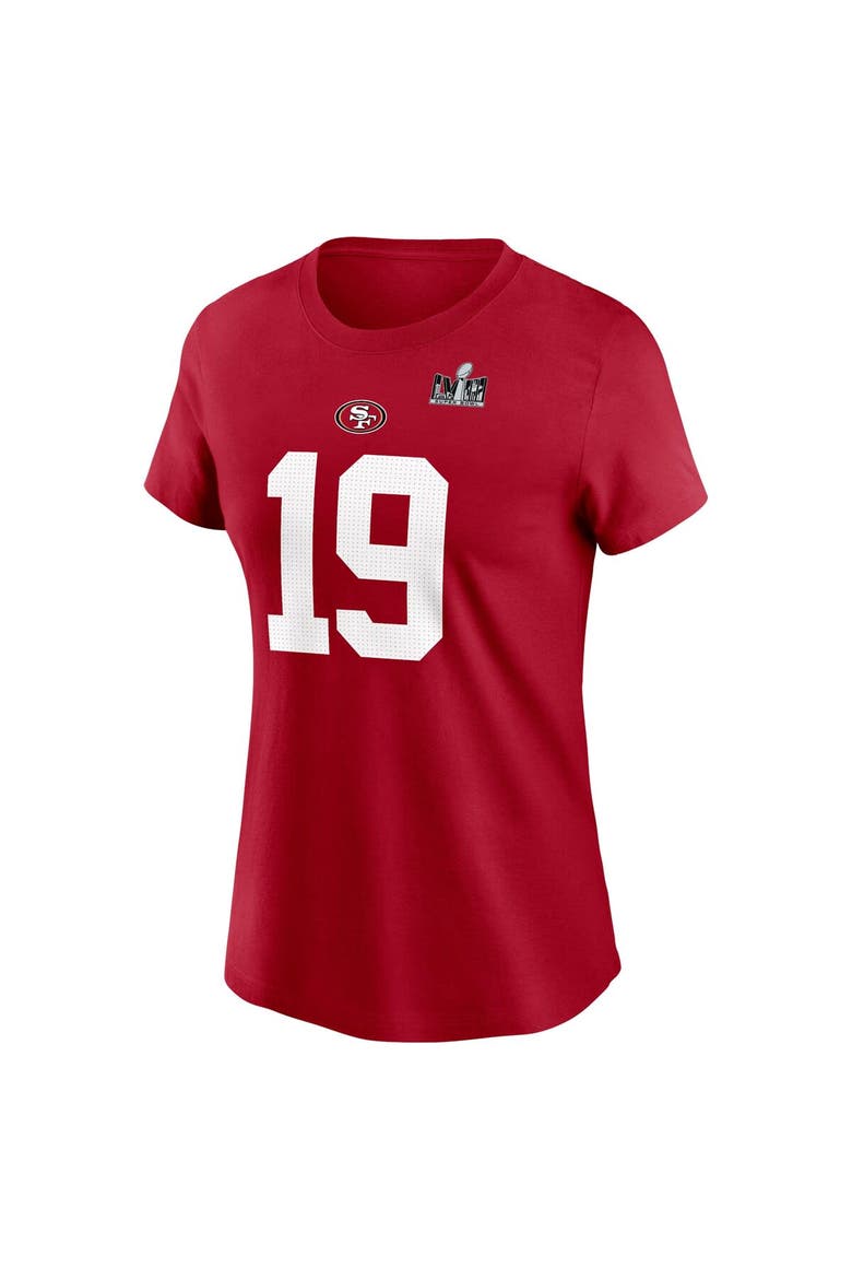 Women's Nike Deebo Samuel Scarlet San Francisco 49ers Super Bowl LVIII Patch Player Name & Number T-Shirt, Alternate, color, Scarlet
