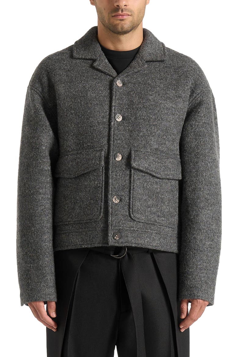 Aurel Wool Jacket With Revere Collar, Alternate, color, Grey