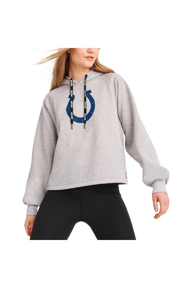 Women's DKNY Sport Heather Gray Indianapolis Colts Debbie Dolman Raglan Pullover Hoodie, Main, color, Heather Gray