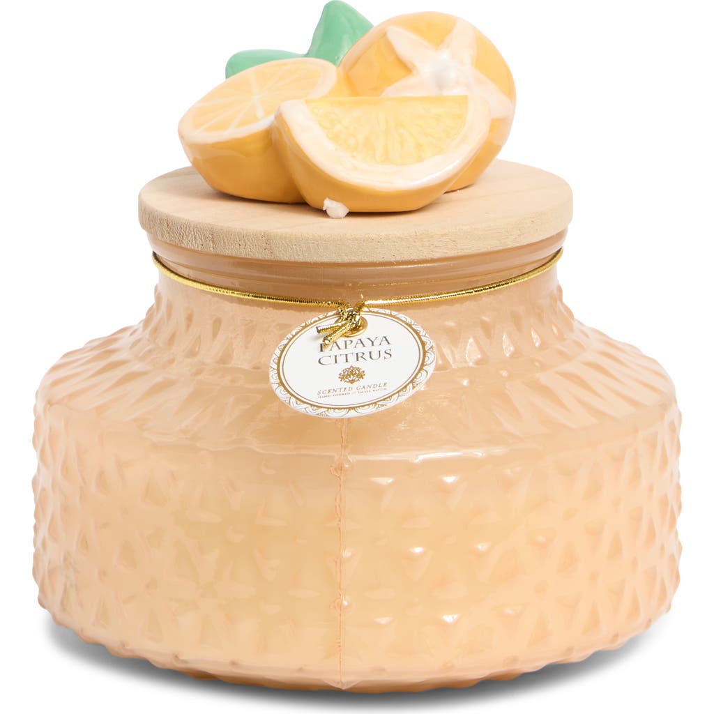PORTOFINO CANDLES PORTOFINO CANDLES PAPAYA CITRUS CERAMIC TOP LIMITED EDITION JAR CANDLE